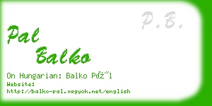 pal balko business card